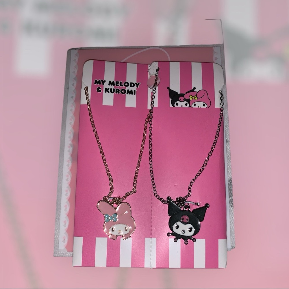 💕 New My Melody & Kuromi (Sanrio x BioWorld) Necklace Set BFF Necklace Set💕